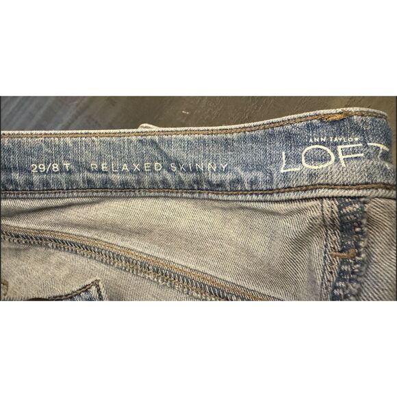 Loft Relaxed Skinny Rhinestone Pocket Detail Jeans Sz 8T - Picture 13 of 14